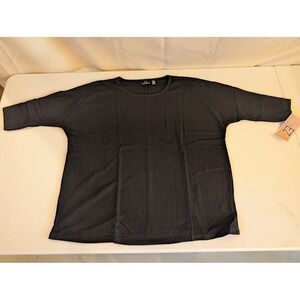 EZ by Nina Leonard Women's Black Textured Top Size M - New with Tags